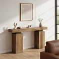 thumbnail image 3 of 63-Inch Farmhouse Console Table, Long Wooden Entryway Table Behind Couch For Hallway, Living Room & Entrance Decor (Natural), 3 of 9