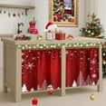 thumbnail image 7 of Christmas Kitchen Curtains Red Window Short Tier Curtains Over Sink Set of 2, Winter Snow Snowman Xmas Tree Kitchen Decor 26" x 36", 7 of 7