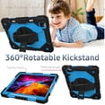 thumbnail image 3 of SOATUTO for iPad Air 6th 5th Gen Case 2022/2024 iPad Air 4th Generation Case 2020 10.9" iPad Pro 11 inch 3rd 2nd 1st Case Built in Pencil Holder Swivel Stand with Tempered Glass  - Black+Blue/2 Pcs, 3 of 7