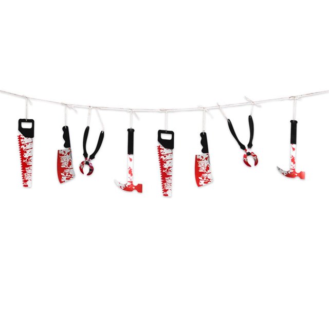 Maojin Decoración de Halloween Banners de Papel Feliz Halloween Decoración Colgante sangrienta Herramienta de Corte Banner