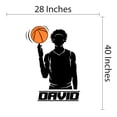 thumbnail image 4 of Sports Personalized Wall Decals for Boys Bedroom - Pro Player Spinning Basketball on a Finger Player DIY & Creativity Custom Name Wall Sticker - Size: 28 In x 40 In, 4 of 4