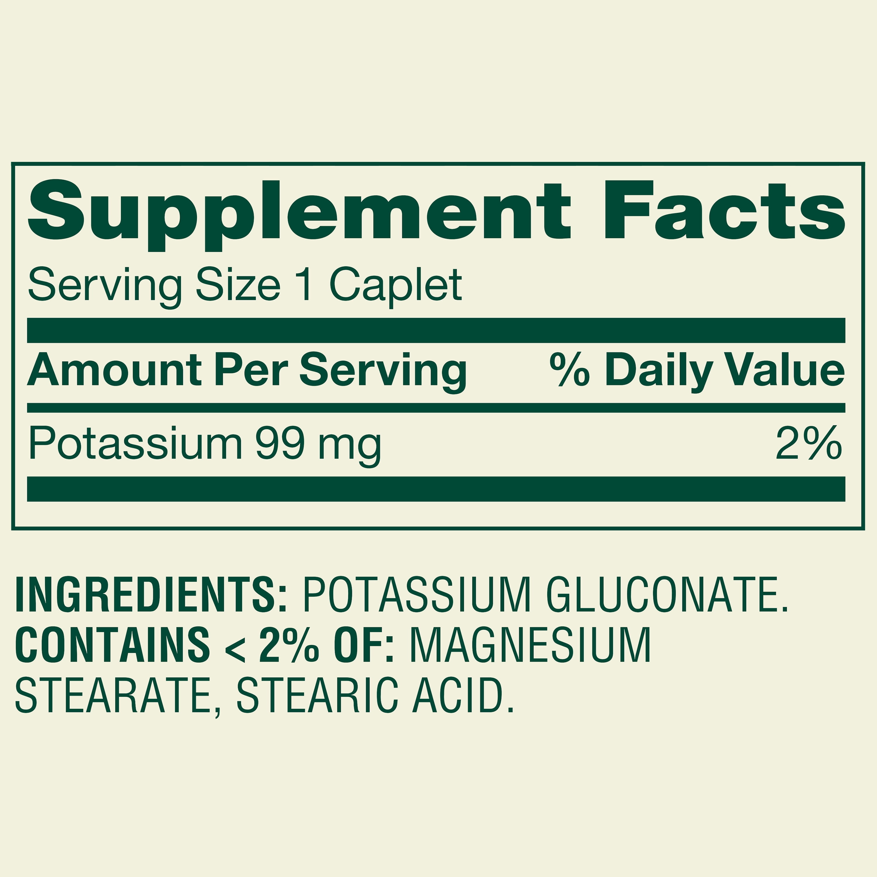 Spring Valley Potassium Heart Health Dietary Supplement Caplets, 99 mg, 250 Count