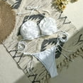 thumbnail image 4 of 1 Set Bikini Set 3D Rose Decor Halter Neck Lace-up Soft Quick Dry Padded Wireless Beachwear Hot Spring Bathing Suit Summer Vacation Beach Swimsuit, 4 of 7