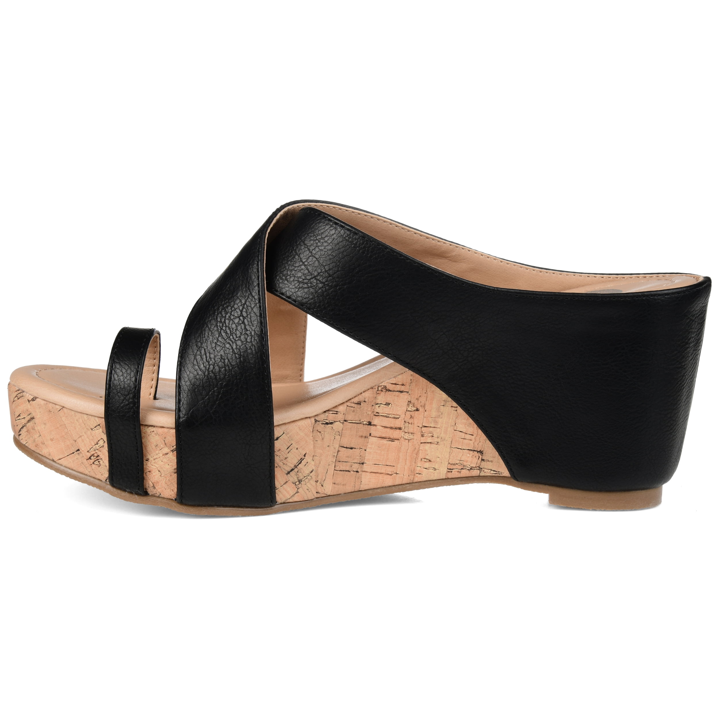 Journee Womens Rayna Wedge Heel Slip On Sandals