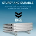 thumbnail image 3 of Bewudy 2 Pcs Rehausseur de Clavier Portable, Réglage d'Angle d'Inclinaison Double Pliable pour Ordinateur Portable, Support de Clavier Mini pour Bureau, Pieds Auto-Adhésifs pour la Plupart des Claviers (Argent), 3 of 7