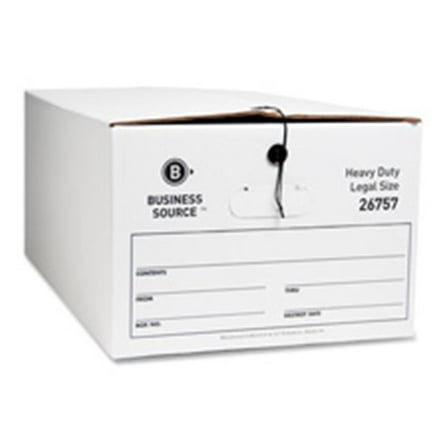 Business Source  Storage Box - White - Legal - 15in.x24in.x10in. - 12-CT