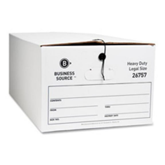 Business Source  Storage Box - White - Legal - 15in.x24in.x10in. - 12-CT