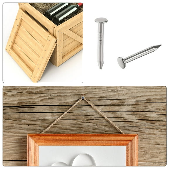 Uxcell 0.31"x0.05'' Tiny Nails Carbon Steel Nickel Plated Silver Tone 500 Pack