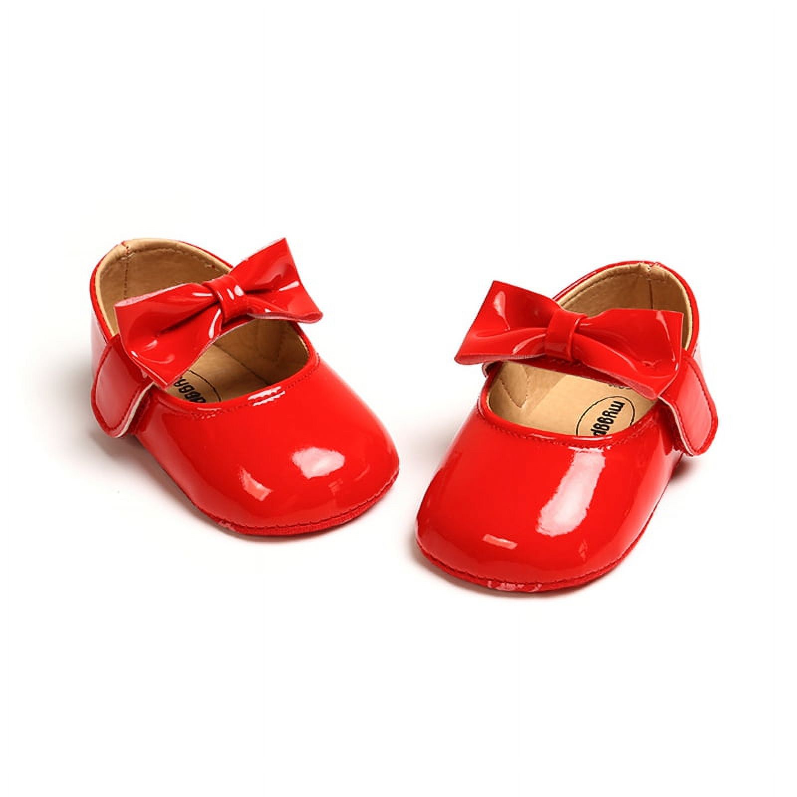 Maxcozy Infant Toddler Baby Girl's Soft Sole Anti-Slip Casual Shoes PU Leather Bowknot Princess Shoes - image 3 of 8