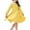 Yellow, variant on JUSLIO Dresses for Girls Cotton Casual Solid Long Sleeve Girls Dress Round Neck Winter Holiday Party Dresses
