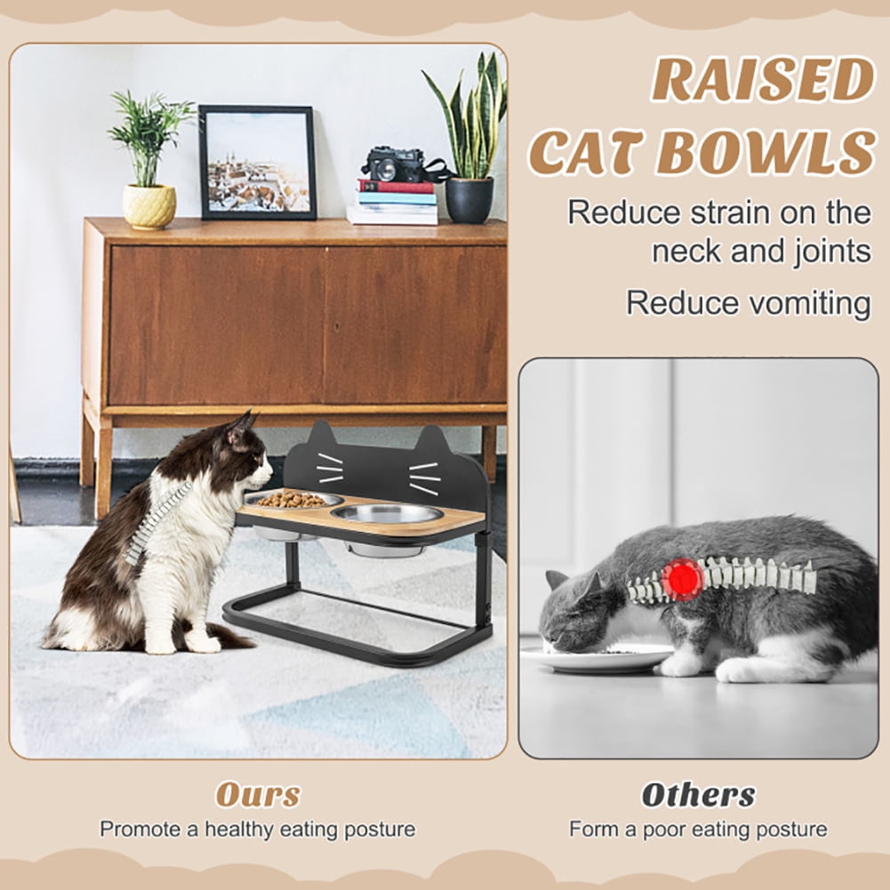 Kadyn Elevated Pet Feeder with 2 Stainless Steel Bowls for Cats and Small and Medium Dogs