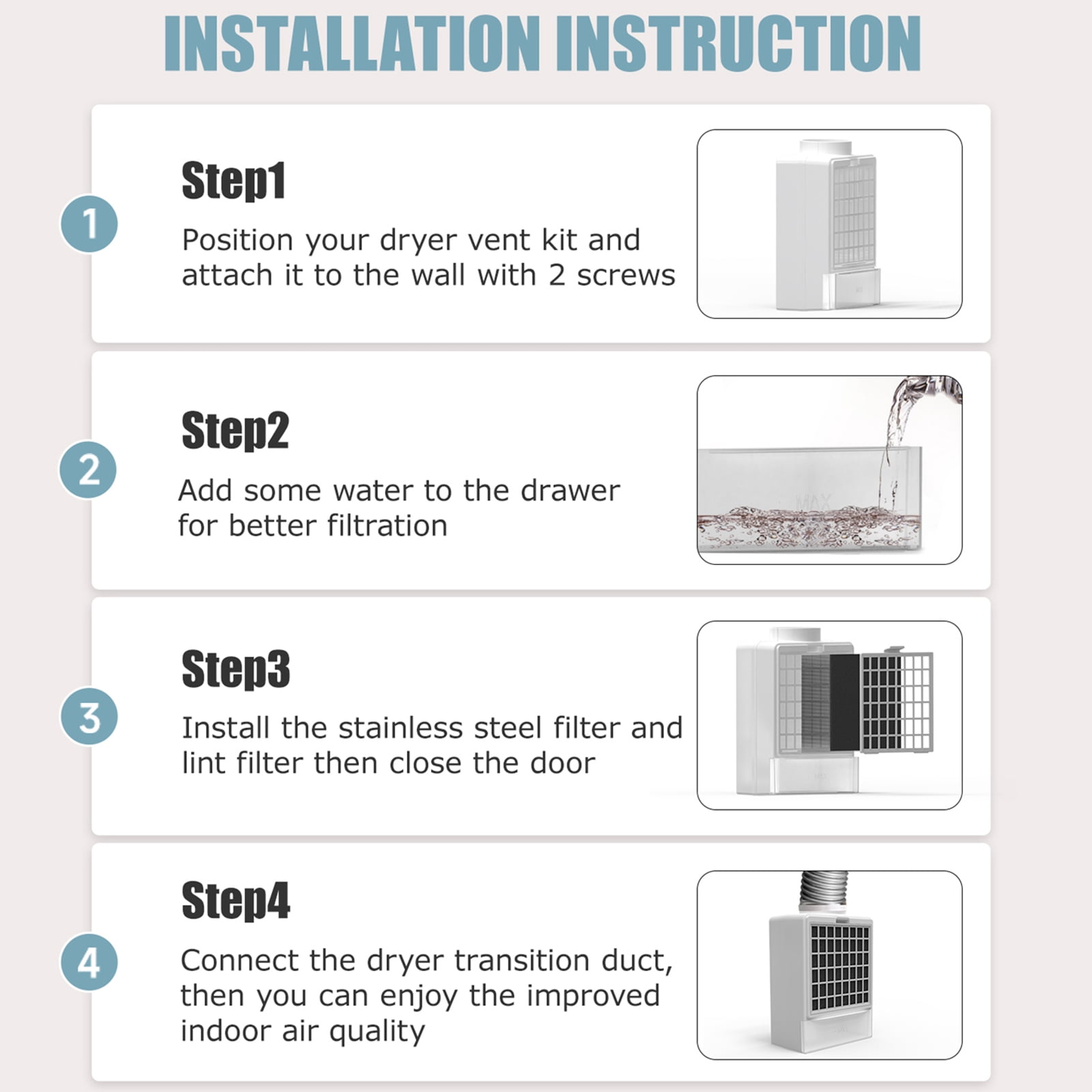 TUOOWO 3-in-1 Indoor Dryer Vent