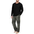thumbnail image 6 of VV AVEORS Mens Pajama Set Long Sleeve Soft Sleepwear Loungewear Pjs Tops Plaid Pants With Pockets 2 Piece Holiday Sleepwear Green M, 6 of 8