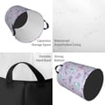 thumbnail image 4 of Kll Purple Butterfly Waterproof Foldable Laundry Hamper Bucket With Handles For Storage Bin,Kids Room,Home Organizer (Medium), 4 of 8
