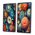 thumbnail image 3 of Designart "Retro Harmony Beautiful Deep Sea Anemones I" Marine Animals Framed Wall Art Set Of 2 - Modern Blue Gallery Wall Frame Set For Home Decor, 3 of 6
