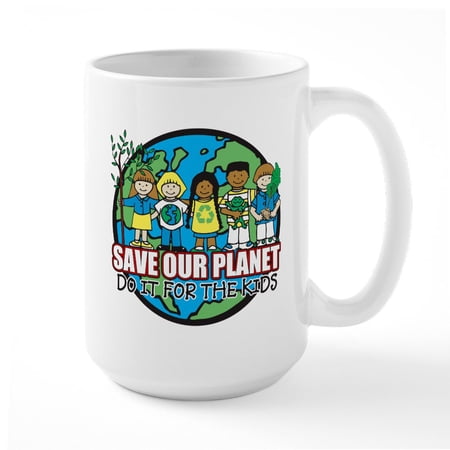 CafePress - Save Our Planet Large Mug - 15 oz Ceramic Large White Novelty Mug