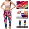 thumbnail image 3 of Women's High Waist Capris Printed Yoga Pants Compression Leggings for Running Fitness Gym Leggings Not See-Through Women Pants, 3 of 6
