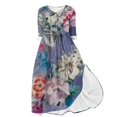 thumbnail image 1 of Vestido de Verano para Mujeres Impreso Cuello de Vuelta de Manga de Tres Cuartos, Estilo de Ocio de Moda para Ocasional, Fiesta Y Vacaciones, 1 of 5