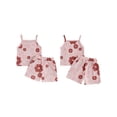thumbnail image 2 of Suagox Toddler Girls Summer 2Pcs Clothes Set  Outfits Floral Print Spaghetti Strap Waffle Tank Tops Shorts for 0-24 Months and 2-3 Years Old Baby, 2 of 10