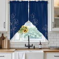thumbnail image 6 of Navy Blue Flowers Swag Valances for Windows, Kitchen Window Curtains Over Sink, Rustic Abstract Floral Simple Art Window Treatment Curtains for Living Room/Bedroom Curtains 2 Panel Sets 36"x45", 6 of 8