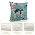 thumbnail image 4 of Throw Pillow Cover Cartoon Cows in Various Positions Flowers Home Decor Pillowcase for Sofa, 4 of 5