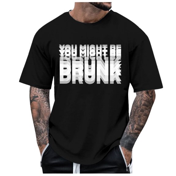 Bibifish Mens T-Shirts Crew Neck Short Sleeve Slogan Print Tshirts Casual Street Comfort Daily Tee Tops