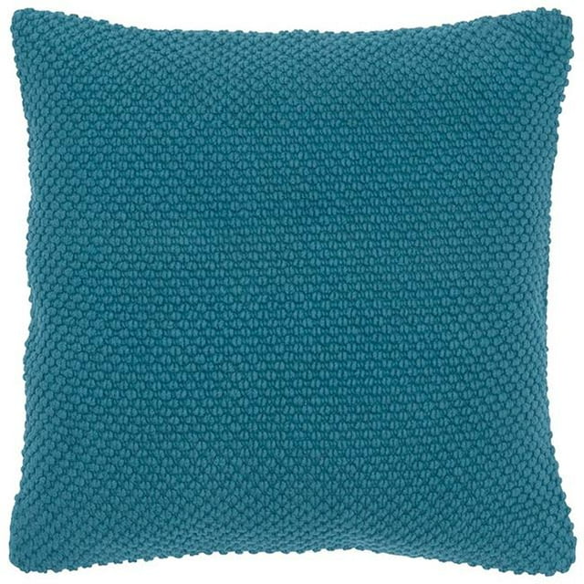 HomeRoots 403134 Teal & Blue Nubby Textured Modern Throw Pillow