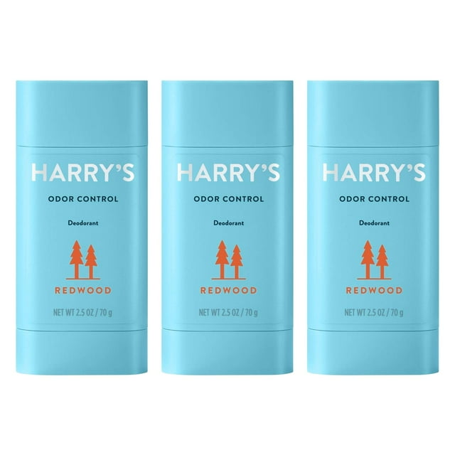 Desodorante Harry's Men Odor Control, Secoya sin aluminio, paquete de 3 unidades