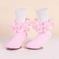 thumbnail image 4 of breaise Big Ruffle Ankle Socks Baby Kids Cotton Double Lace Turn Cuff Sock for Girls Cute Frilly Dress Socks, 4 of 5
