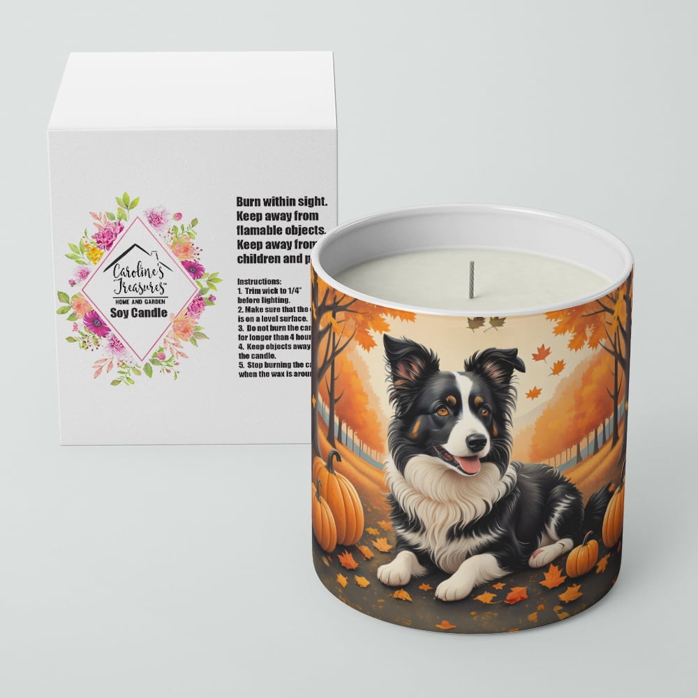 Border Collie Fall Decorative Soy Candle 3.25 in x 3.75 in