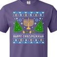 thumbnail image 4 of Inktastic Happy Chrismukkah Sweater Style with Menorah and Trees T-Shirt, 4 of 5