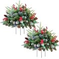 thumbnail image 1 of Pre-lit Artificial Christmas Tree Urn Filler, Christmas Tree Feel Real Urn Filler with Lights&Tripod Stake, Weatherproof Holiday Planters for Entryways and Patios, 1 of 7