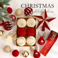 thumbnail image 2 of Adornos de bolas de Navidad rojas de 6/8 cm, luz de champán, decoración de lujo para árbol de Navidad, colgante de esferas de Navidad nuevas 2024, 2 of 5