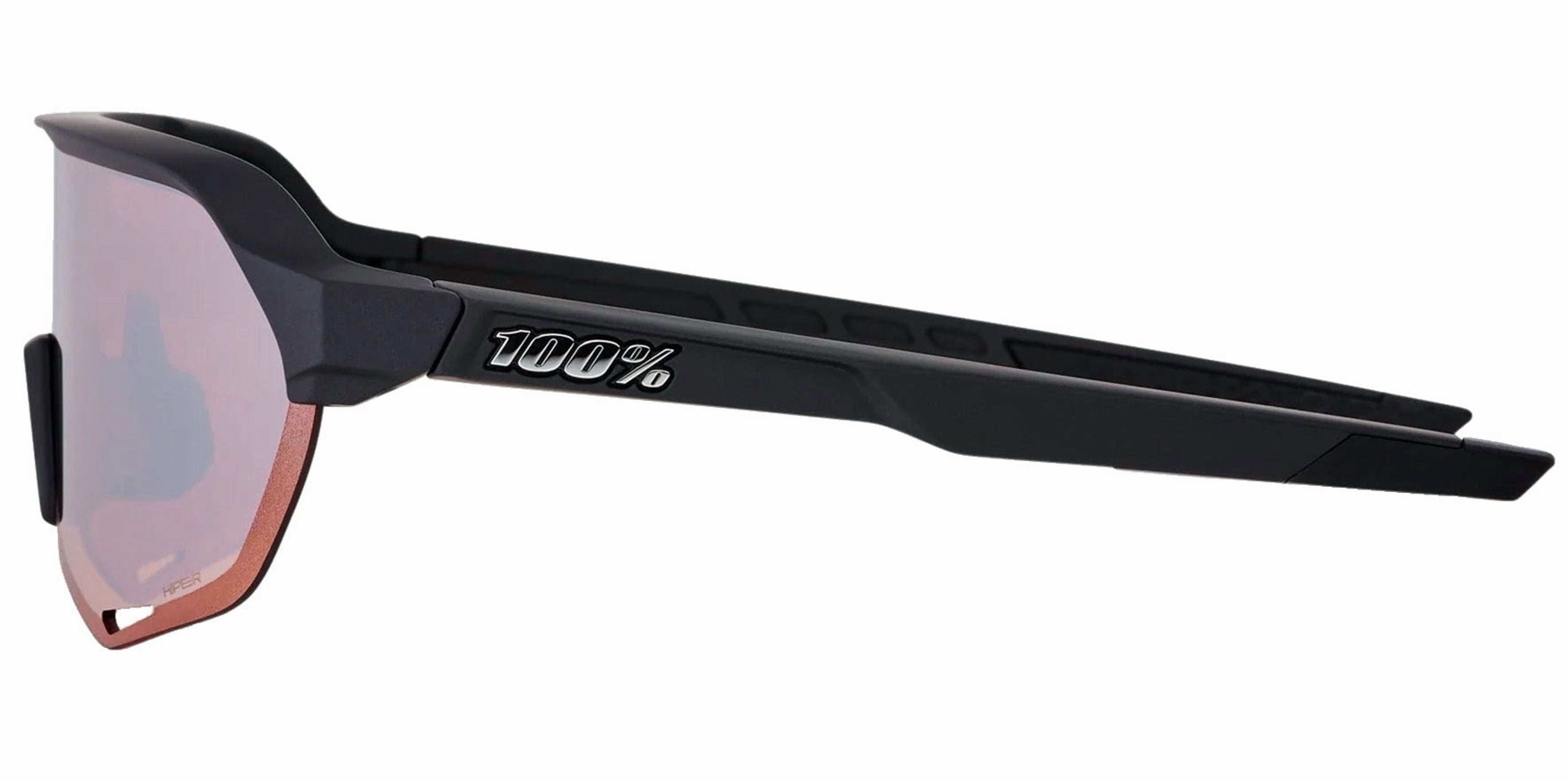 100% S2 Soft Tact Black Unisex Semi-Rimless Sport Shield