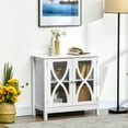 thumbnail image 2 of HOMCOM Kitchen Sideboard, Glass Door Buffet Cabinet with Adjustable Shelf, 2 of 10