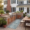 thumbnail image 4 of SAFAVIEH Courtyard Emma Floral Indoor/Outdoor Runner, 2'3" x 8', Grey/Aqua, 4 of 11