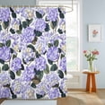 thumbnail image 4 of Shower Curtain Purple Hydrangea Floral Shower Curtains for Bathroom Decor, Waterproof Polyester Shower Curtain Set with Hooks, Small Stall Size 36" x 72" Watercolor Flowers, 4 of 9