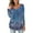 Blue, variant on BLTIBY Long Sleeve Shirts for Women Printed V Neck Button Pleated Tops Casual Fashion Lightweight Pullover Blouse Purple L