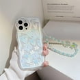thumbnail image 5 of Compatible with iPhone Case,Curly Wavy Shape Cute Kawaii Flower Floral Camera Protection Wristband Strap Bracelet Chain Clear Soft Shockproof Cover Phone Case (White,iPhone 13 Pro Max), 5 of 6