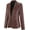 Brown, variant on Women's Faux Leather Blazer Jacket Suit Long Sleeve Button Closure Business Work Coat