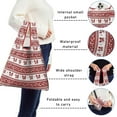 thumbnail image 5 of 5 Pack Foldable Shopping Bag,Red Christmas Knitted Pattern Reusable Grocery Bags with Pockets,Large Reusable Tote Bags with Handles Waterproof & Lightweight, 5 of 6