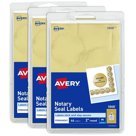 Avery Gold Seal Labels, 2" Diameter, 3-Pack, 132 Total (35868)