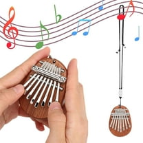 Mini Kalimba Thumb Piano, Solid Wood 8 Keys Finger Piano, Portable Marimba Musical Thumb Piano with Lanyard, Valentines Gift for Kids Adults Beginners