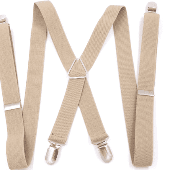 TELOLY 2026 New Suspenders for Men Multiple Colors Available Men'S Suspenders Adjustable Length Environmentally Friendly Materials for Casual Office Formal Suspenders Beige
