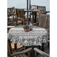 thumbnail image 2 of Outdoor Tablecloth with Umbrella Hole for Patio/Picnic/Party/Camping, Grey White Boho Waterproof Table Cloth Round Cover Washable, Vintage Ethnic Tribe Abstract Art (Dia 54"), 2 of 8