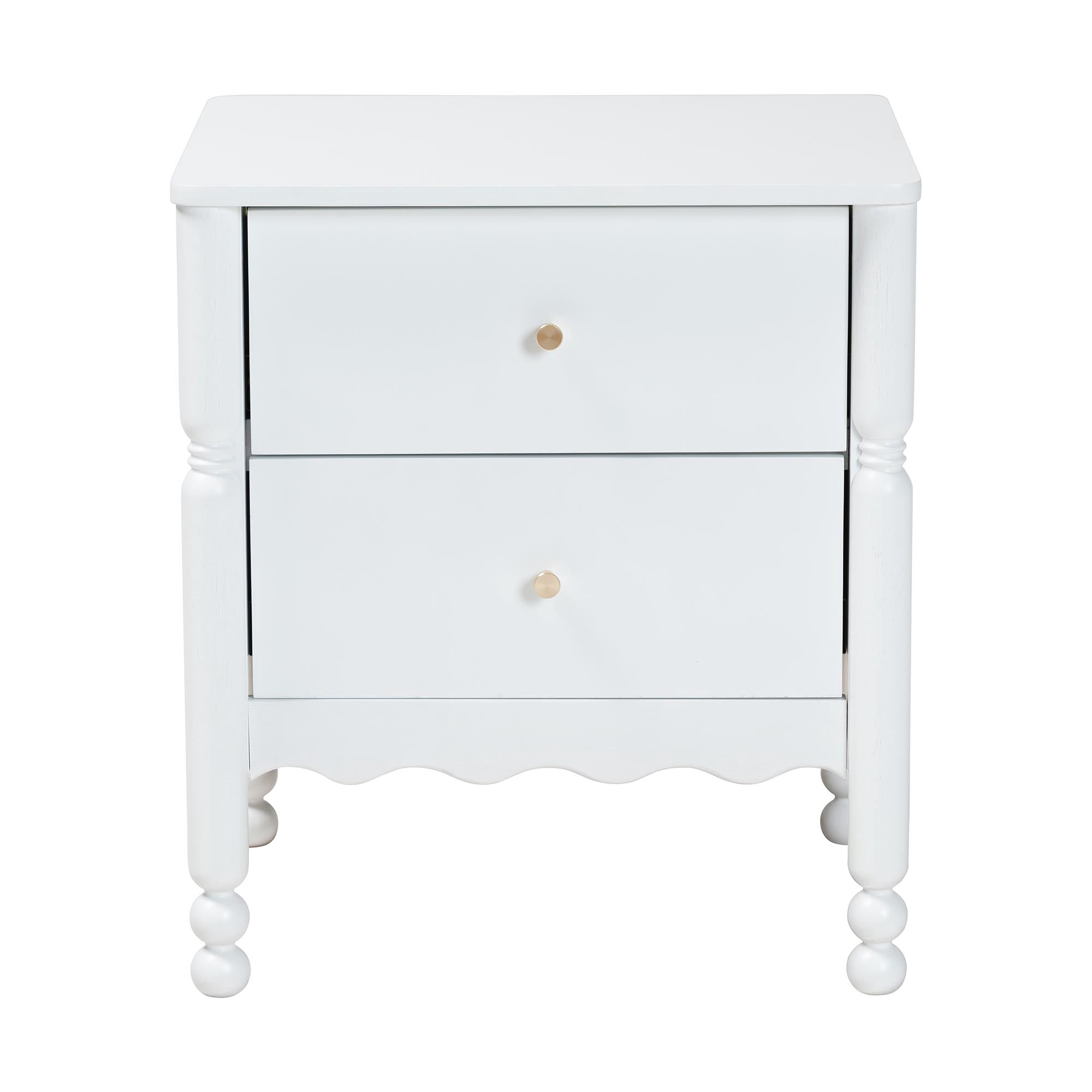 Baxton Studio Hoffman Modern Farmhouse Nightstand, 2-Drawer, White