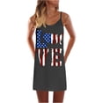 thumbnail image 1 of Puntoco Vestidos Mujer Verano Mujer Slim A-Line V-Cuello Día de la Independencia Impresión Sin Mangas Sling Falda Vestido, 1 of 3