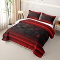 thumbnail image 3 of jejeloiu Modern Geometric Aesthetic Twin Quilt Set,Red Black Plaid Stripes Pattern Twin Coverlet Set For Boy,2 Pieces, 3 of 7