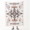 thumbnail image 3 of Luxury Plush Faux Fur Throw Blanket with Aztec Pattern, Super Warm, Fuzzy, Elegant, Fluffy Decoration Blanket for Couch, Armchair, Sofa and Bed, 50''x 60'', Cream, 3 of 7