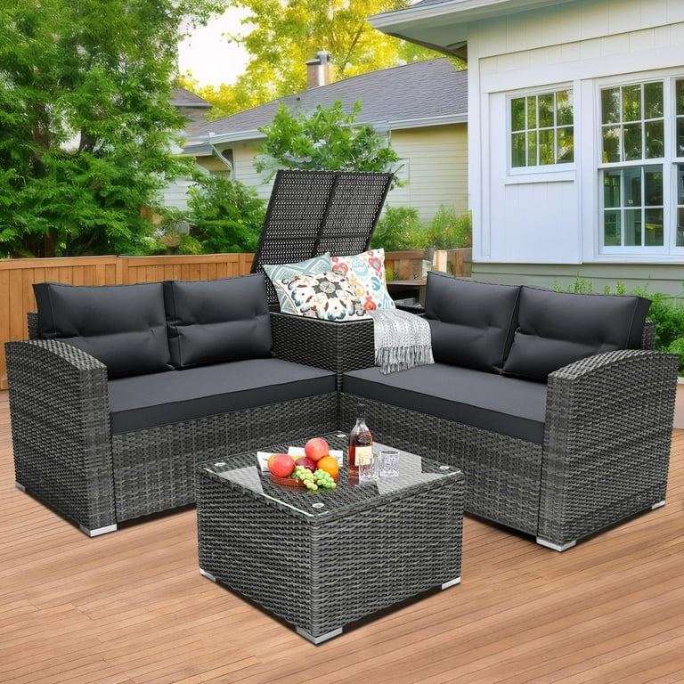 Garden corner sofa with storage discount